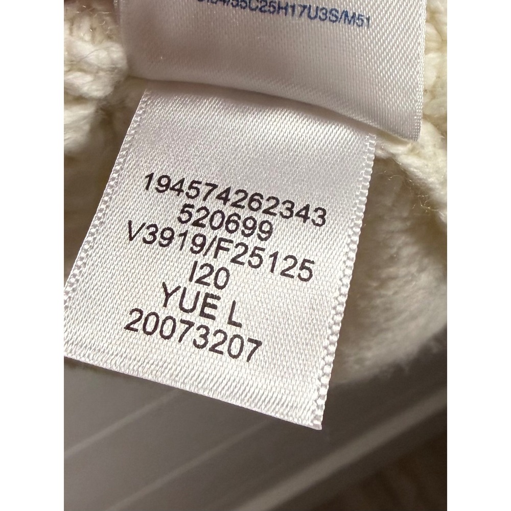 Lands End Fair Isle Turtleneck Sweater Ivory Blue Cotton Blend L 14-16 Nordic - Picture 7 of 10